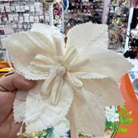 Cài áo hoa lụa lớn kem 617