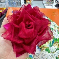 Cài áo hoa lụa voan hoa hồng 618