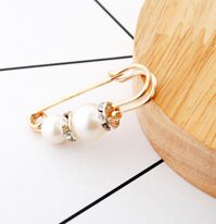 Cài áo kim băng trang trí GC03 - 2 Hạt kèm vòng đá M8