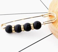 Cài áo kim băng trang trí GC03 - 4 hạt đen M10