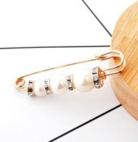 Cài áo kim băng trang trí GC03 - 3 Hạt kèm vòng đá M1