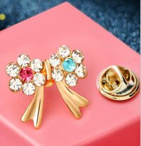 Cài áo thời trang chùm nho đính đá cao cấp GC09 - Nơ đính đá M6