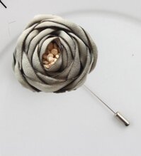 Cài áo thời trang hoa lụa sang trọng nhiều mầuGC12 - Ghi M1