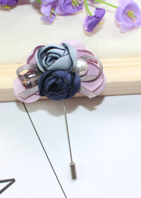 Cài áo thời trang hoa vải vintage sang trọng GC104 - Tím