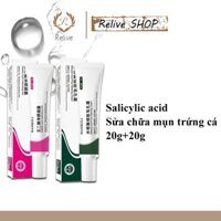 【✨CÁI MỚI✨】Kem gel bôi mụn Kem mụn kem bôi mụn 20g+20g ANTI-ACNE thuốc bôi mụn Sửa chữa lỗ chân lông Loại bỏ mụn Chăm sóc da -Reliveshop