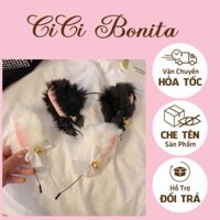 Cài tóc/ băng đô tai mèo/ tai cáo lông có chuông và không chuông hottrend cosplay CPK24 Louis19 HCM