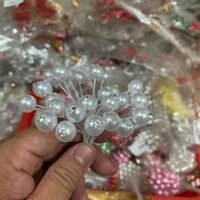 Cài Tóc Cô Dâu - Trâm hạt trai đính hạt - Hồng đậm