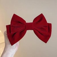 Cài tóc đỏ rực rỡ, bờm tóc tết - Kẹp nơ