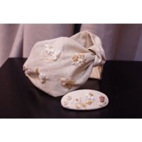 Cài tóc linen thêu tay
