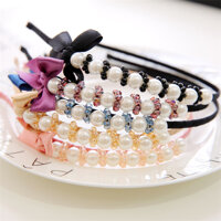 Cài tóc ngọc trai pha lê cài tóc nơ phong cách hàn quốc - Xanh