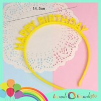 Cài tóc sinh nhật chữ Happy Birthday nhiều màu - Vàng
