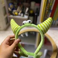 Cài tóc sừng xanh trắng