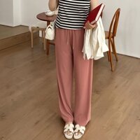 Caiduobao plus size nữ béo mm quần thể hình quả lê mùa hè 2023 mới lưng cao xếp nếp thường ngày giảm béo quần ống rộng