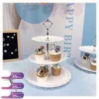 Cakestand 2-3 tầng, kệ 2-3 tầng nhựa trang trí bánh, đồ tráng miệng