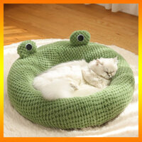 [Calamus] Tổ tròn thiết kế ếch dễ thương cho thú cưng - Giường ấm cho mèo mùa thu đông