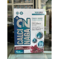 CALCI NANO 2+ NAGA. CUNG CẤP CHO NGƯỜI CAO TUỔI, BẦU, TRẺ EM. HỘP 30 VIÊN