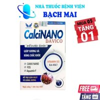 CalciNano Davico - bổ sung Calci từ tảo biên kết hợp D3 K2 MK7 Giảm loãng xương Lọ 30v - MUA 5 + 1