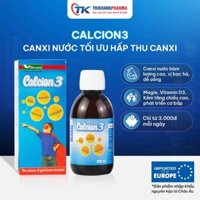 CALCION 3 Bổ sung Canxi magie Vitamin D3K2 cho bé giúp bé phát triển chiều cao (Chai 200ml)
