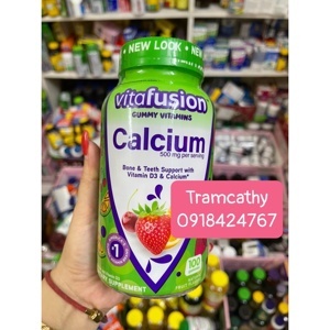 Kẹo bổ xung canxi dành cho người lớn Vitafusion Calcium 500 mg Gummy Vitamins for Adults 100 viên