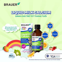 Calcium (canxi) hữu cơ, vitamin D3 cho trẻ sơ sinh, trẻ nhỏ Brauer Úc hỗ trợ phát triển chiều cao, cơ bắp, ngủ ngon, tăng hệ miễn dịch-OZ Slim Store