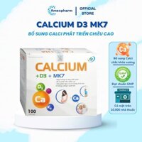 Calcium D3 MK7 Amexpharm - Viên bổ sung Canxi, hỗ trợ phát triển chiều cao, chắc khỏe xương răng - AMEX50