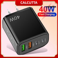 [Calcutta] Đầu sạc điện thoại 40W 2USB 2PD Sạc nhanh Công suất cao Bộ sạc tường du lịch cắm US phổ thông cho iPhone cho Samsung cho Huawei cho Xiaomi