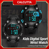 [Calcutta] Đồng hồ điện tử Hiển thị thời gian kép phát sáng Đồng hồ đeo tay thể thao kỹ thuật số chống nước cho trẻ em 30m dành cho học sinh