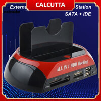 [Calcutta] với đèn báo Trạm gắn đĩa cứng cho máy tính USB20 sang IDE / SATA Di động HDD Docking Station Đầu đọc thẻ tiện lợi