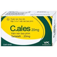 C.ales 20mg (Tadalafil 10mg) hộp 1 vỉ x 1 viên trị rối loạn cương dương