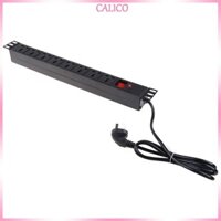 Calico 1U PDU Power Strip Surge Protector với dây nối dài 250V 10A 2500W 8 ổ cắm Ổ cắm Adapter Sạc nhanh