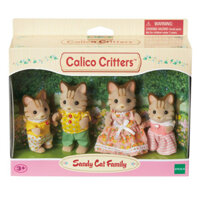 Calico Critters Sylvanian Families Striped Cat Family Sandy Cat Gia Đình Mèo Vằn
