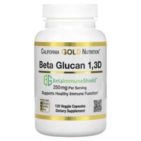 California Gold Nutrition Beta Glucan 1-3D with Beta-ImmuneShield 125 mg 120 Veggie Capsules