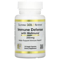 California Gold Nutrition Immune Defense with Wellmune Beta-Glucan 250 mg 30 Veggie Capsules