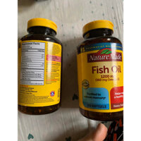 (California Mall) Thực phẩm chức năng Dầu Cá Nature Made Fish Oil 1200mg Omega 3 Hộp 200 Viên Của Mỹ