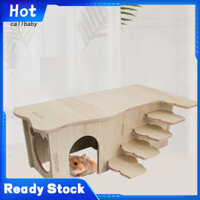 Callbaby  Thang leo nhà Hamster Gỗ tự nhiên Nhiều tầng Hut Chuột Nơi ẩn náu Nhà thú cưng nhỏ Tổ lồng Phụ kiện
