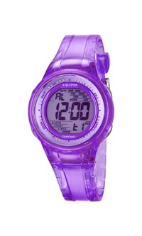 Calypso Women's Digital Watch with Purple Dial Digital Display and Purple Plastic Strap K5688/3