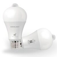 Cảm biến chuyển động Bóng đèn LED PIR có đế E27, BẬT / Tắt tự động bằng cảm biến PIR được trang bị và cảm biến bay đến bình minh, Máy dò chuyển động, Bóng đèn an ninh, Thời lượng 60 giây, 10W ≈ 100W,