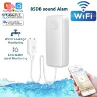 Cảm biến rò rỉ nước SUTONGXUE, Báo động âm thanh Báo động nước Tuya, Màn hình từ xa Wifi Thông minh cấp độ tràn nước Hệ thống an ninh phát hiện rò rỉ nước