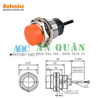Cảm biến từ Autonics PRT30-15DC, phi 30, 15 mm, NC, 2 dây, 24VDC