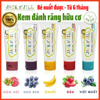 [CAM KẾT CHÍNH HÃNG] Kem đánh răng cho bé hữu cơ Jack N' Jill Úc Organic chính hãng, cho bé trên 6 tháng, có thể nuốt