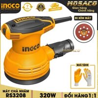 [CAM KẾT CHÍNH HÃNG] Máy chà nhám tròn INGCO RS3208 320W kèm 1 giấy giám tròn, 1 bộ than hoạt động mạnh, hiệu suất cao