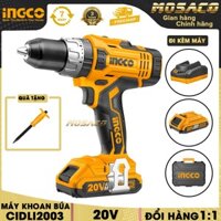 [CAM KẾT CHÍNH HÃNG] Máy khoan búa INGCO CIDLI2003 20V Kèm theo 2 pin Li-ion Kèm đèn LED, 50 món linh kiện - MOSACO