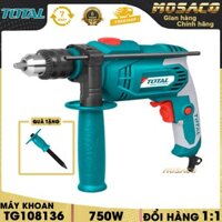 [CAM KẾT CHÍNH HÃNG] Máy Khoan Búa 750W TOTAL TG108136 công tắc đảo chiều, khoan tối đa 12mm, trọng lượng 2.4Kg-MOSACO