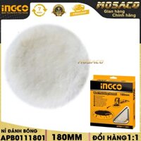 [CAM KẾT CHÍNH HÃNG] Nỉ đánh bóng INGCO APB0111801 đường kính 180mm, Phớt đánh bóng mũ len thật, đóng trong hộp- MOSACO