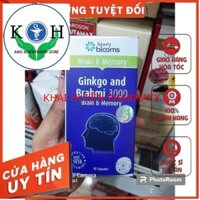 ✅[CAM KẾT CHÍNH HÃNG] Viên Uống Bổ Não & Tăng Cường Trí Nhớ Ginkgo And Brahmi 3000 Henry Blooms (60 Viên/Hộp)