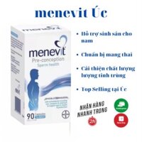 [Cam kết chuẩn Auth] Viên uống MENEVIT- Viamin cho nam giới 30/90 viên của Úc,  tăng chất lượng, số lượng tinh trùng -Ch