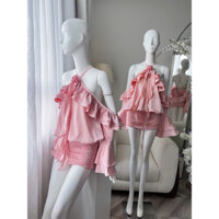 ✨CAM KẾT CHUẨN HÌNH ✨(𝐎𝐑𝐀𝐍𝐆𝐄 𝐒𝐓𝐔𝐃𝐈𝐎𝐒 ) ✨ - Mina Dress - Đầm Thiết Kế Rớt Vai Tay Dài Dáng Ngắn