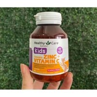 [CAM KẾT CHUẨN ÚC] Viên nhai bổ sung kẽm cho bé Zinc + Vitamin C Healthy Care (Mẫu mới nhất)