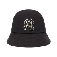 (Cam kết Real 100%) Nón MLB Bucket Applique Logo Dome Hat Đen ( 3AHTD601N-50BKS ) , Hàng Chính Hãng