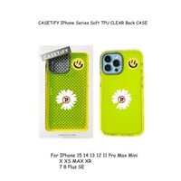 Cấm nở Ốp Lưng CASETiFY IPhone Series Màu Vàng Neon TPU Mềm Trong Suốt Ốp Lưng Cho IPhone 15 14 13 12 11 Pro MAX 7 8 Plus X XS MAX XR MINI Hộp Quà Tặng Bao Bì